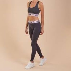 Charcoal/light pink fit leggings